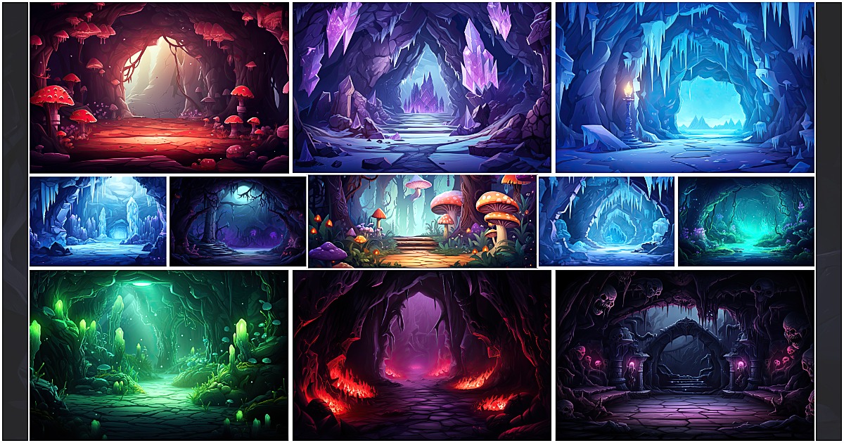 BACKGROUND - Stylized Cave 1 | 2D Environments | Unity Asset Store