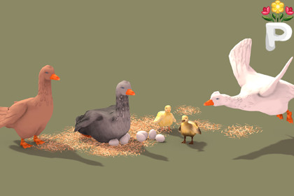 Country Critters: Stylized Hand-Painted Geese