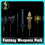 Fantasy Weapon pack / Big Sword / War Hammer / Double Headed Axe