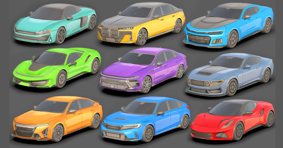 Low Rendered Car Sedan Low Poly Cars Pack | 3D Land | Unity Asset Store