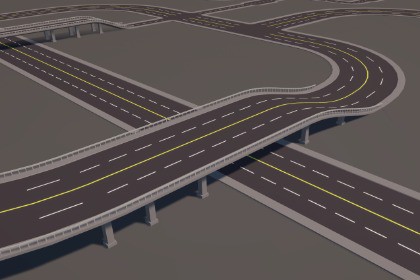 Modular Low Poly Road Pack