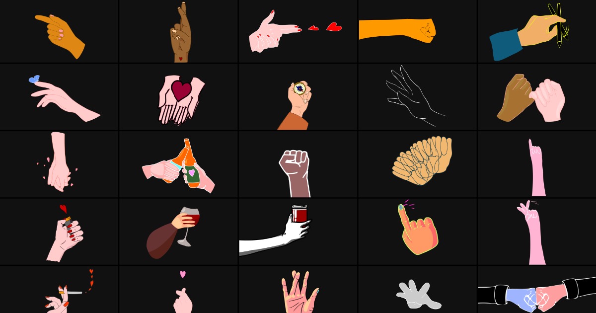 Cartoon Hands Stickers (02.07) | 2D Textures & Materials | Unity Asset ...