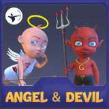 Angel and Devil with Animations