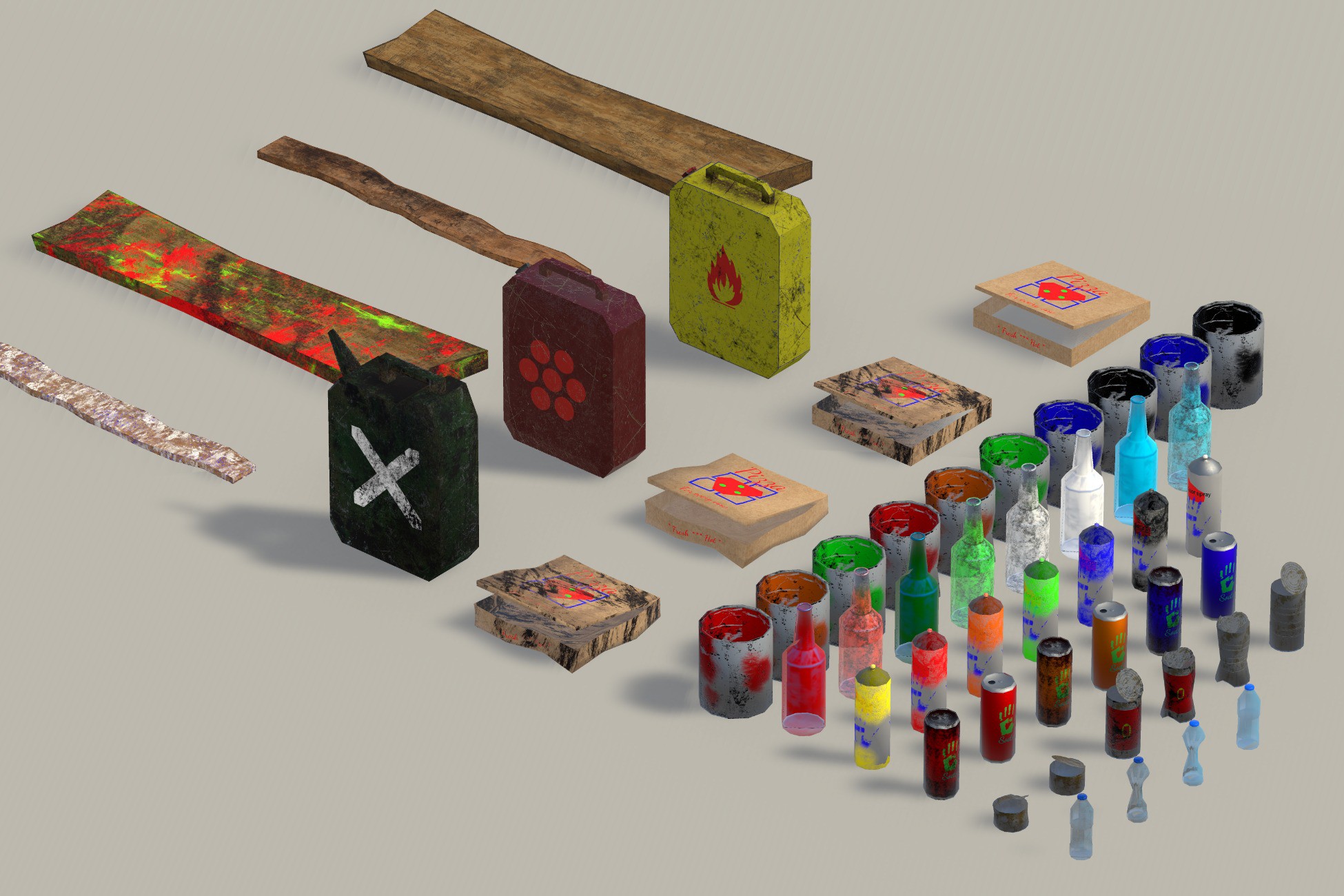 Garbage Collection Unity Trash bag & Trash box | 3D Props | Unity Asset Store