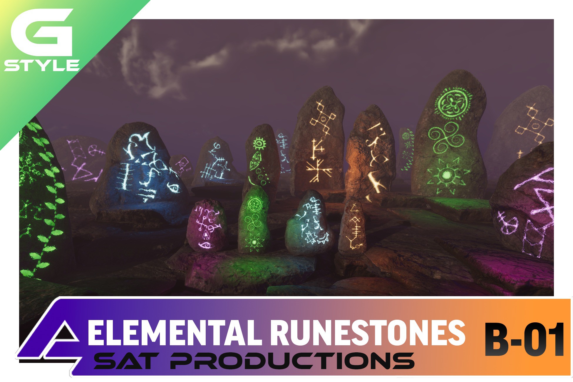 Element Rune Stones Elemental Runestones Pack | 3D Fantasy | Unity Asset Store