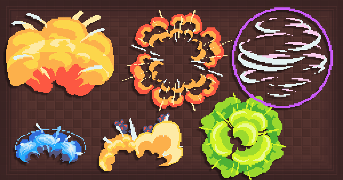 Super Pixel Explosion FX Pack 1 | 2D Textures & Materials | Unity Asset ...