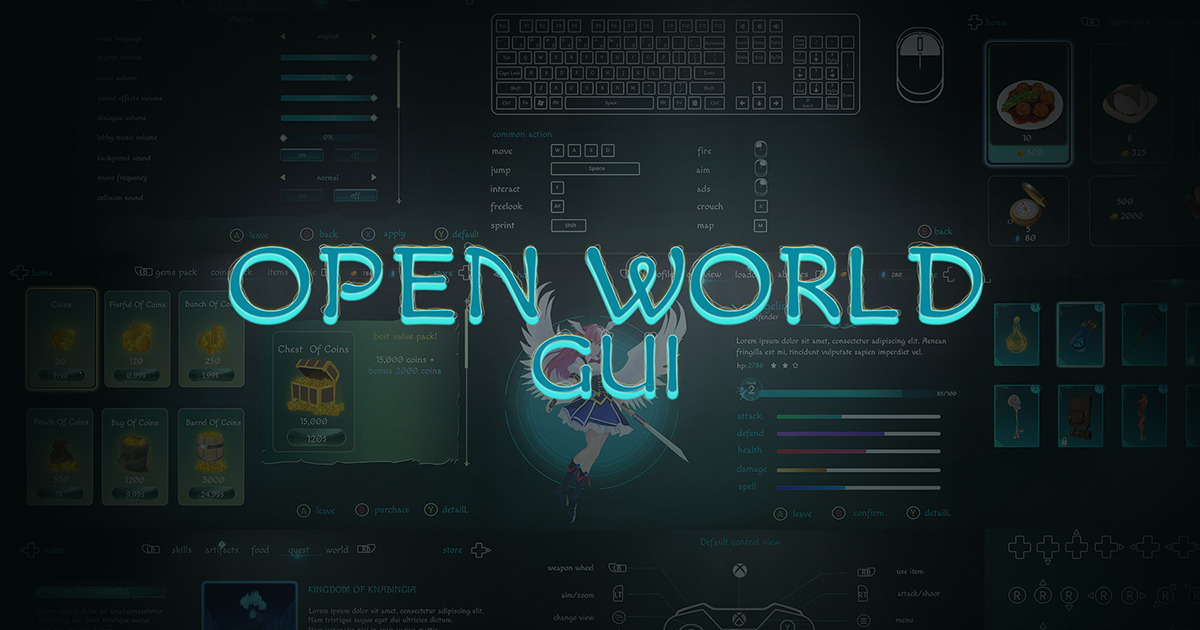 World Class App Gui Open World GUI | 2D GUI | Unity Asset Store