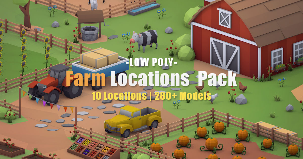 Low Poly Farm Locations | 3D Landscapes | Unity Asset Store