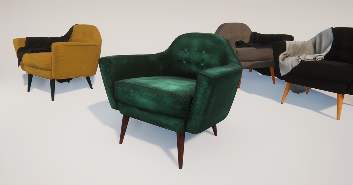Armchair 3D Furniture Unity Asset Store