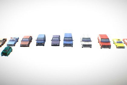 Retro Low Poly Cars Pack