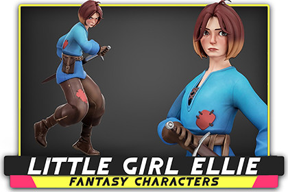 Little Girl Ellie - Stylized Young Heroine - Medieval Adventure Character - #65