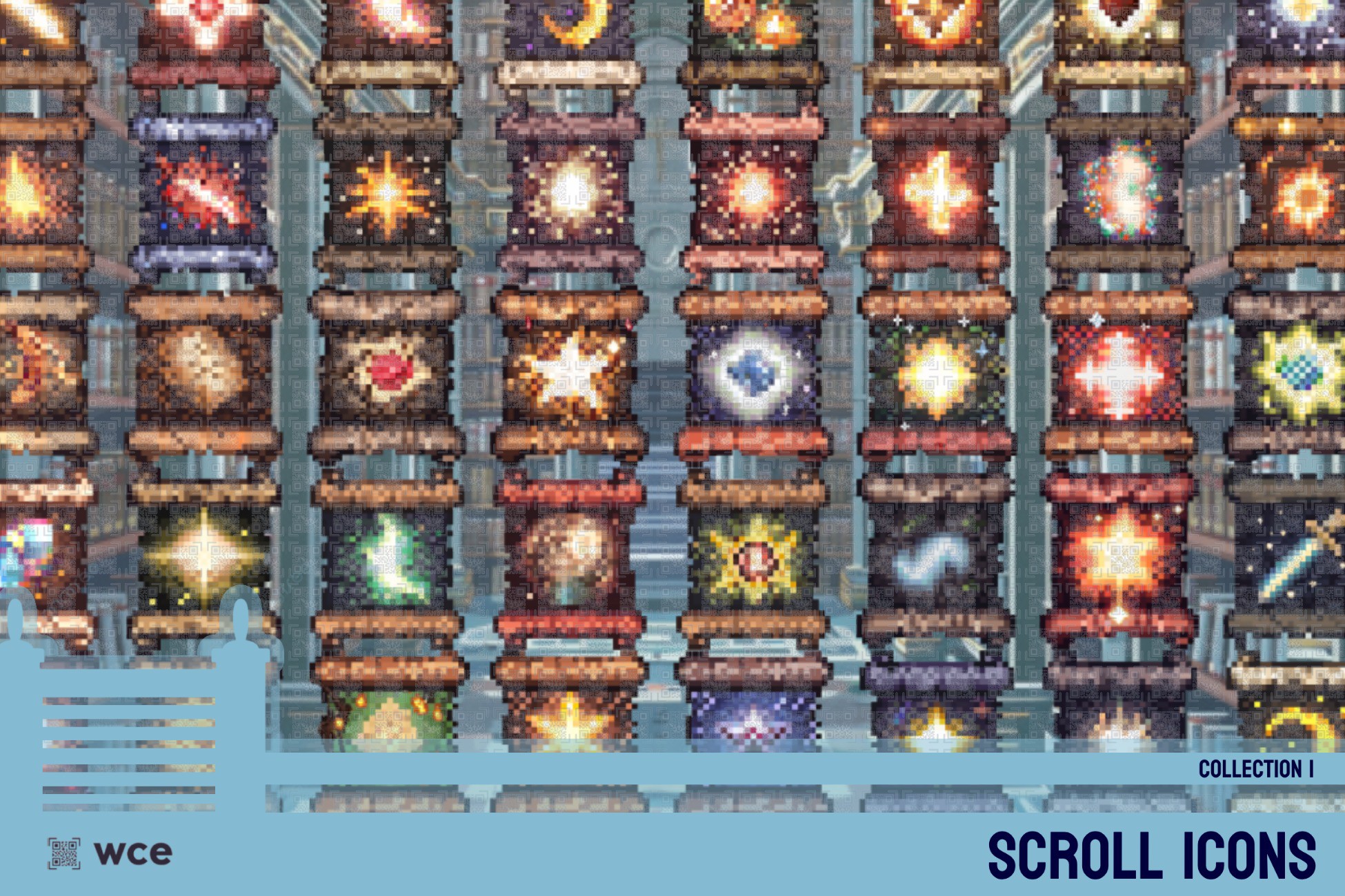 Scroll Icons - Collection 1 - 2D Pixel Magic and Spell Resources Bundle ...