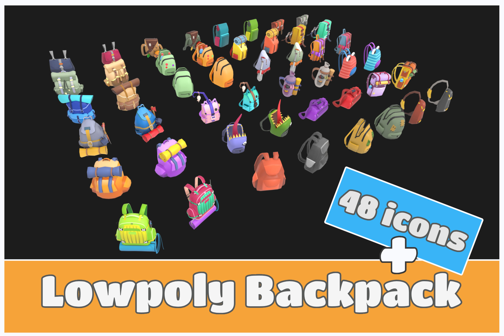 Unity Backpack Lowpoly 3D Backpack and İcon | 3D Props | Unity Asset Store