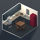 Low Poly Modular Kitchen 3D model