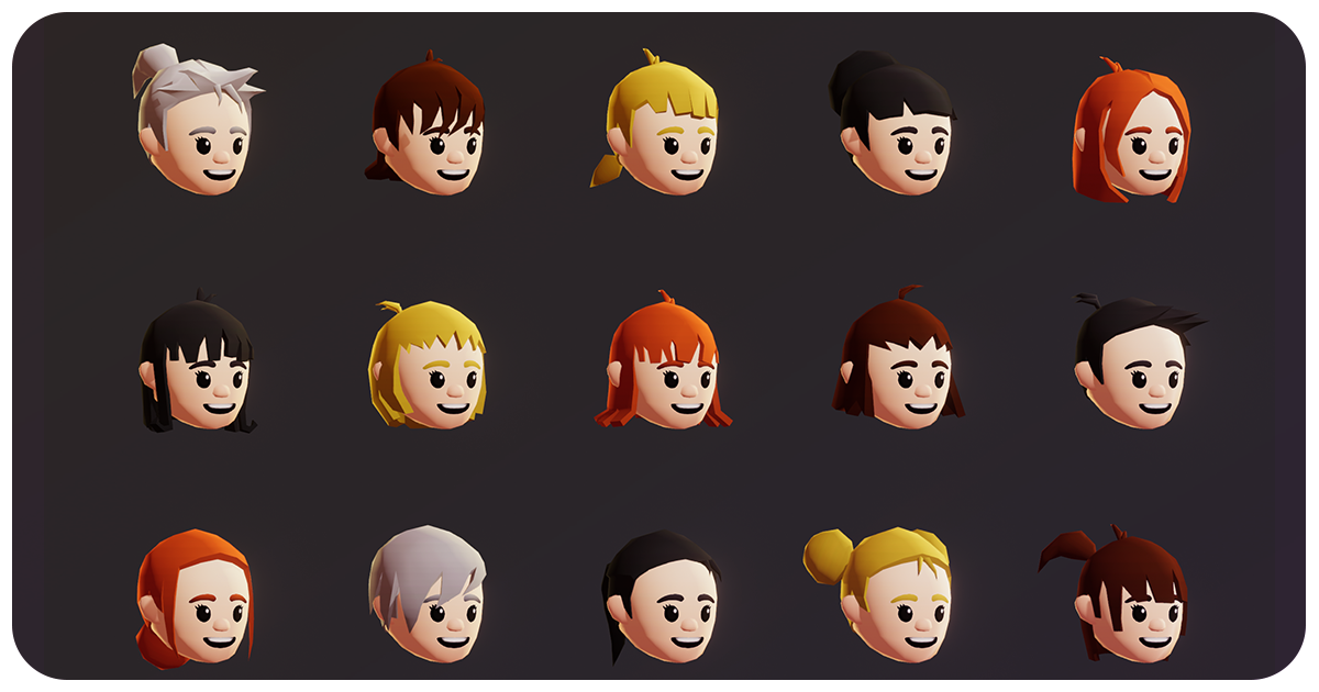 Female Hair Expansion Pack Cute Series | 3D Humanoids | Unity Asset Store
