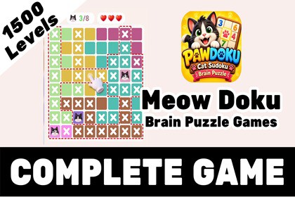 Pawdoku: 1500 levels Meow Sudoku Brain Puzzle Game Template