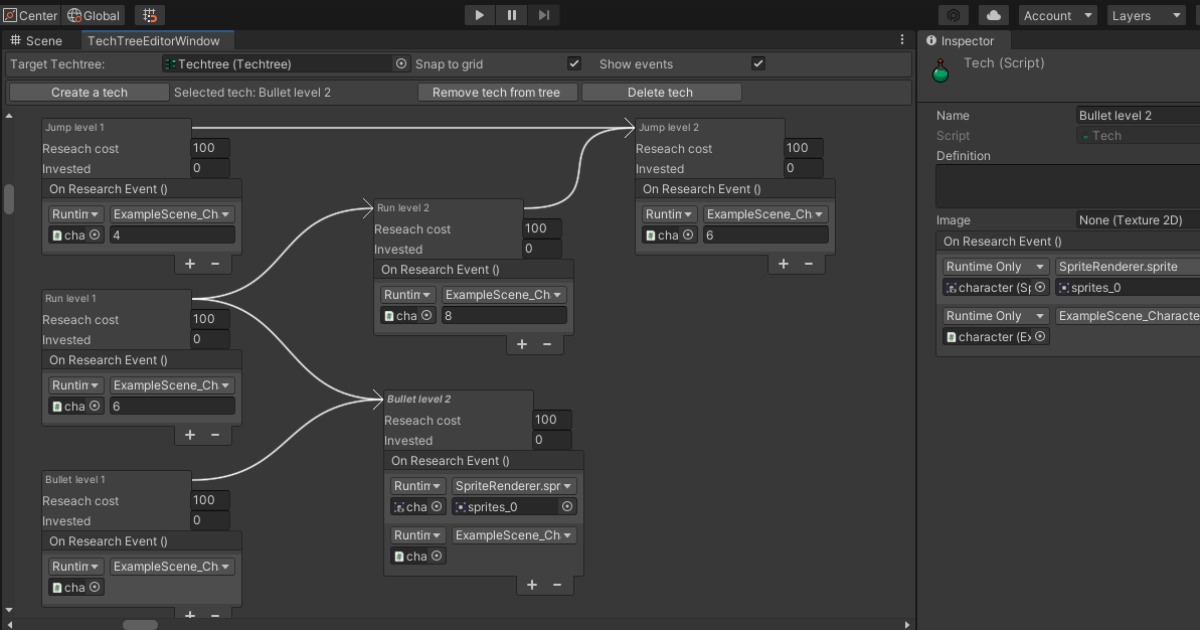 Techtree / Skilltree Creator Utilities Tools Unity Asset Store