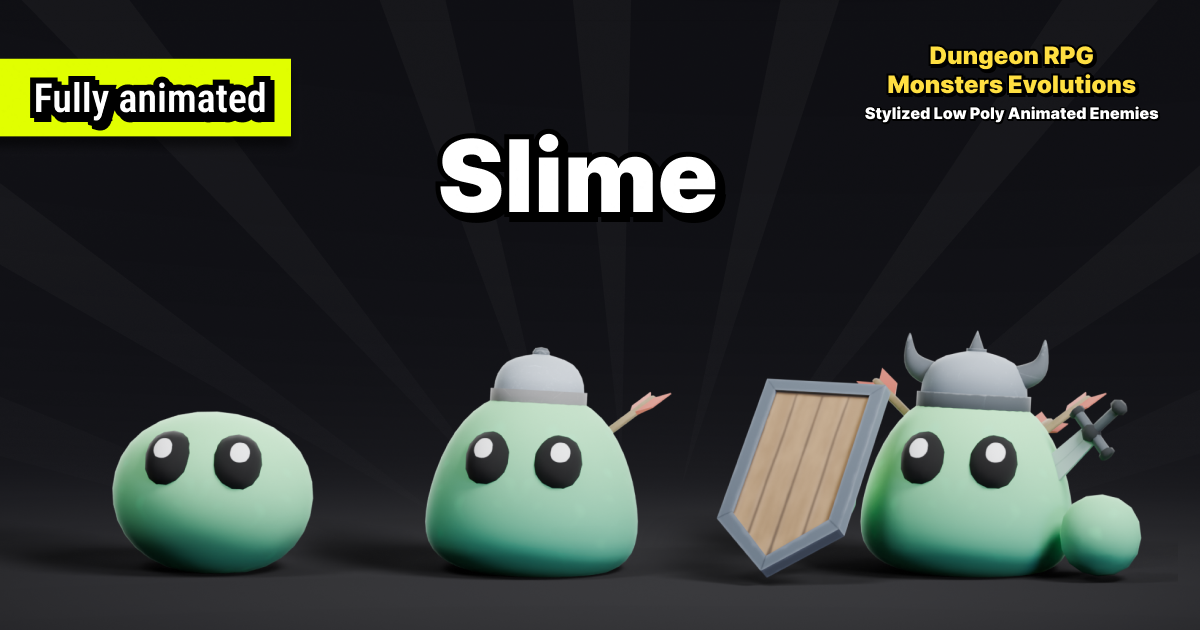 Slime | Dungeon RPG Monsters Evolutions - Stylized Low Poly Animated ...