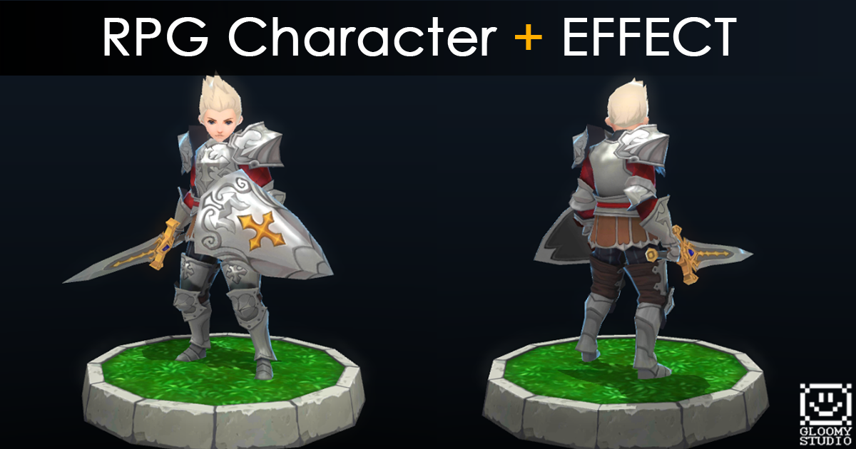Knight Character Model Unity RPG Knight Character + Effect | 3D 휴머노이드 | Unity Asset Store