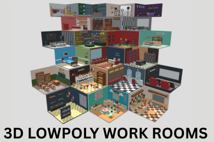 3D LOWPOLY WORK ROOMS