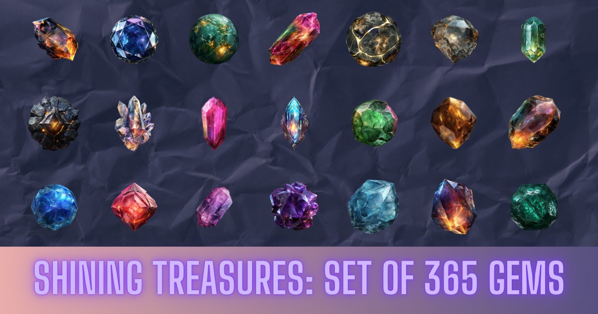 Unity Transparent Crystal Collection of gemstones on a transparent background | 2D Icons | Unity ...
