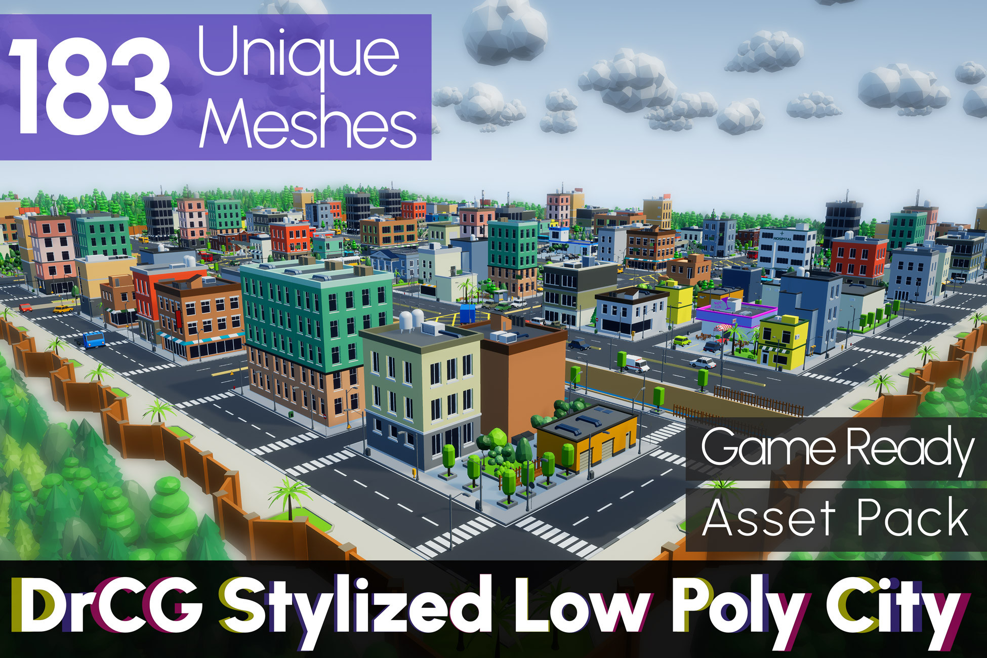 City Asset Pack (Building, Stylized, Modular, Low Poly, Environment ...