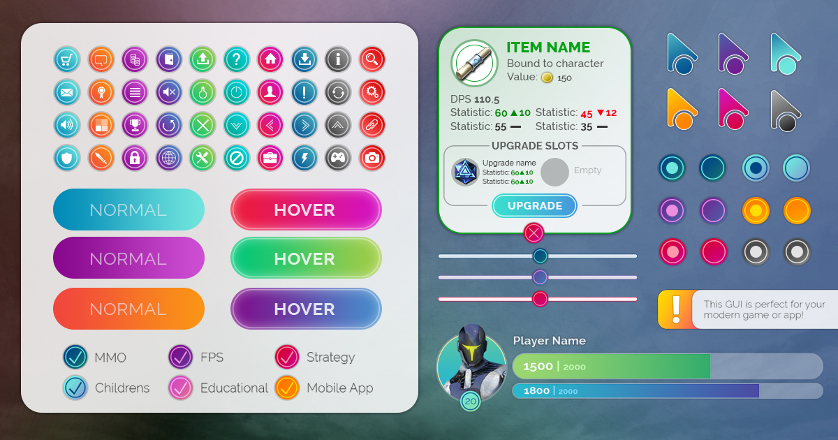 Sleek & Polished GUI | 2D GUI | Unity Asset Store