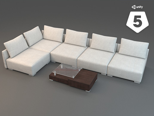 Unity Rendering Sofa Realistic Sofa Set 02 | 3D Furniture | Unity Asset Store