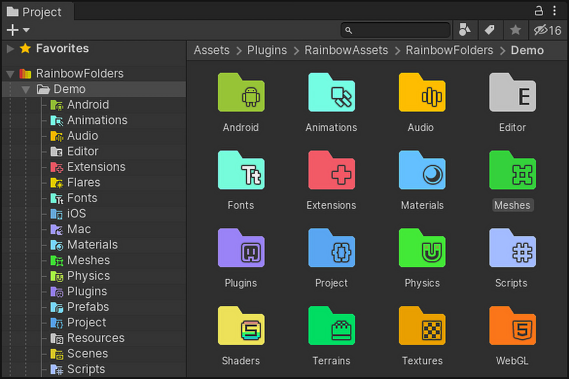 Rainbow Folders 2 | Utilities Tools | Unity Asset Store