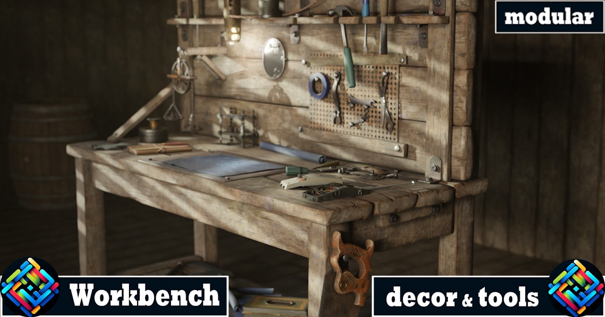 Workbench - decor & tools | 3D Props | Unity Asset Store