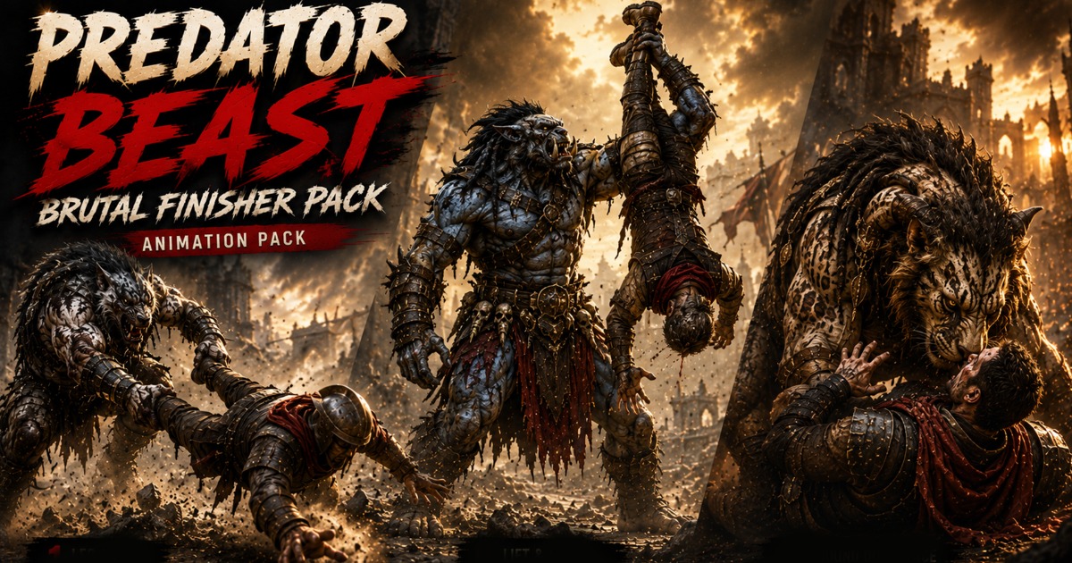 Predator Beast Brutal Finisher Animation Pack | 3D Animations | Unity ...