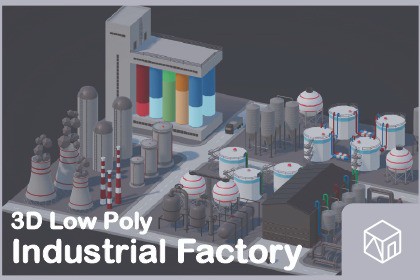 3D Low Poly Industrial Kitbash