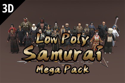 Low Poly Samurai Mega Pack