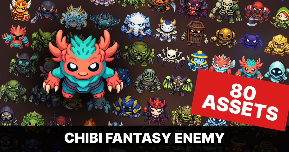 Chibi Fantasy Enemy and Boss Icons Pack for RPG Strategy and Tower ...
