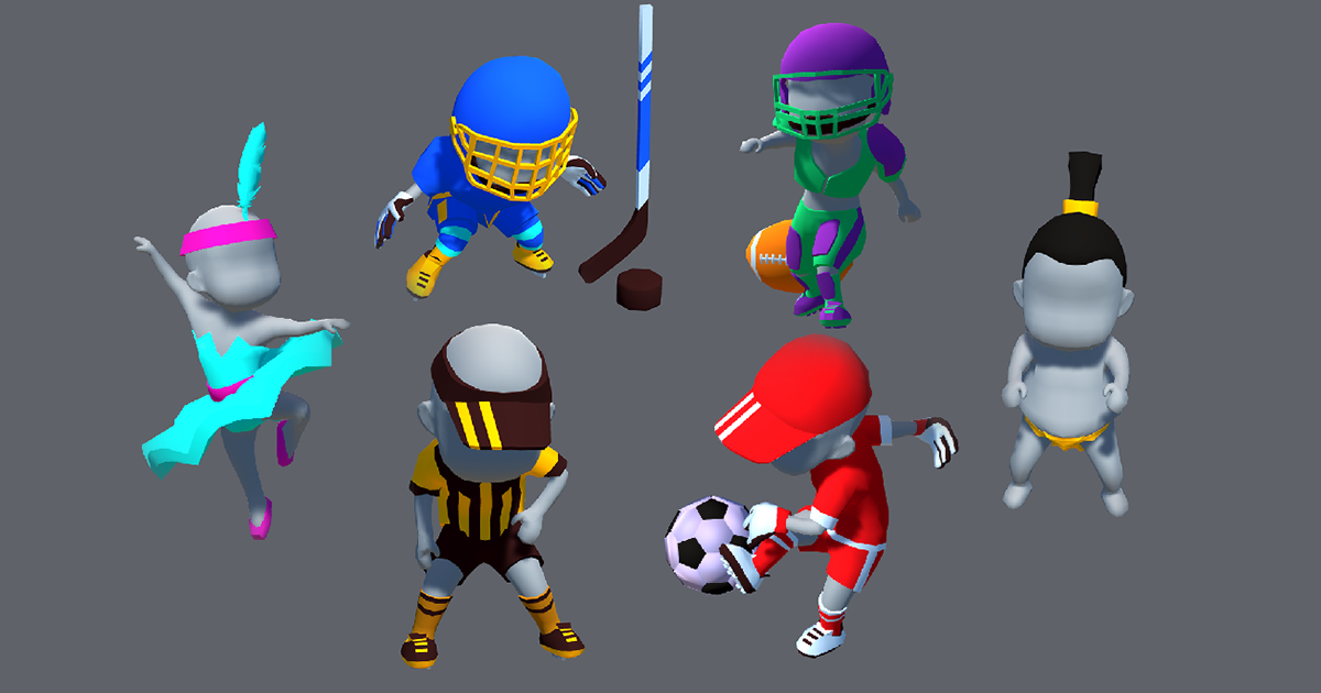 Unity Stick Men Hyper-Casual Characters Stickman skins vol.1 sports | 3D 휴머노이드 | Unity ...