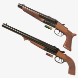 Small Medium Shotgun Black Single Mat URP HDRP Textures