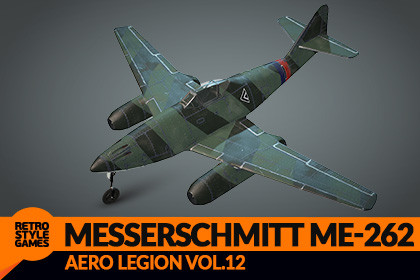 Messerschmitt Me-262 WW2 Jet Fighter Airplane - Low Poly 3D Model