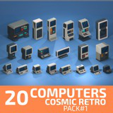 Low Poly Sci-Fi Computer Pack Vol. 1 - 20 Retro Consoles