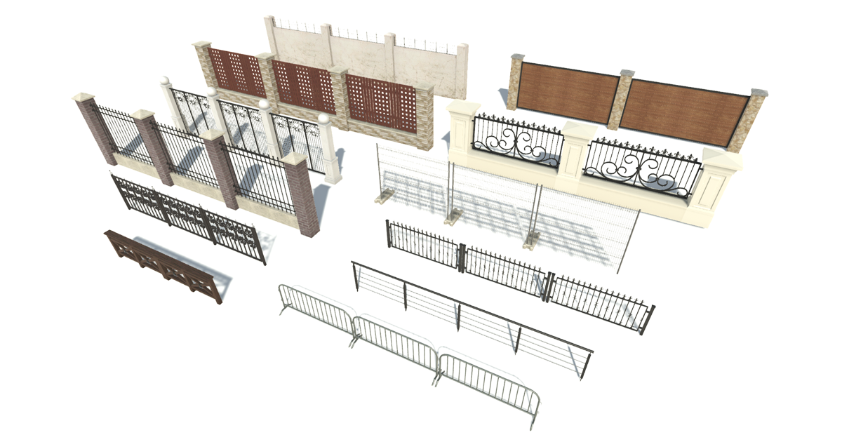 Fences Pack 3D Exterior Unity Asset Store