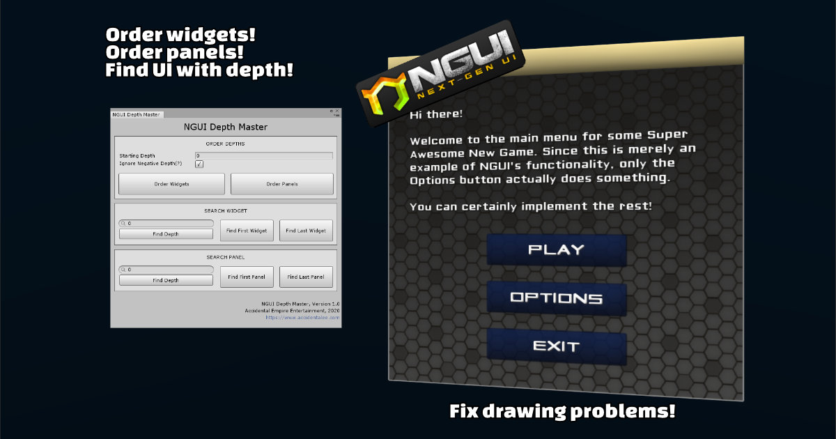 NGUI Depth Master | GUI Tools | Unity Asset Store