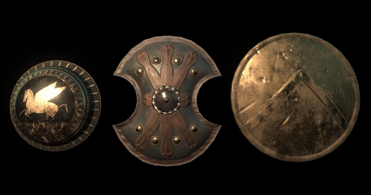 PBR Greek Shields | 3D Weapons | Unity Asset Store