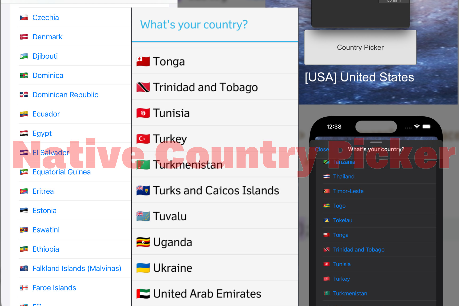 Native Country Picker for Android™ and iOS™ with Editor Integration ...
