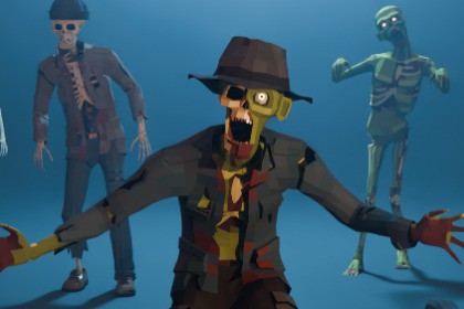 Zombie Man Modular Pack Low-Poly Stylized