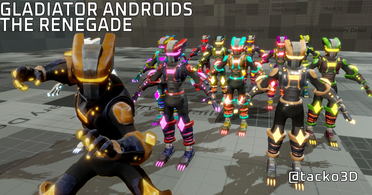 Customizable Android Enemy - Renegade - Gladiator Androids Pack | 3D ...