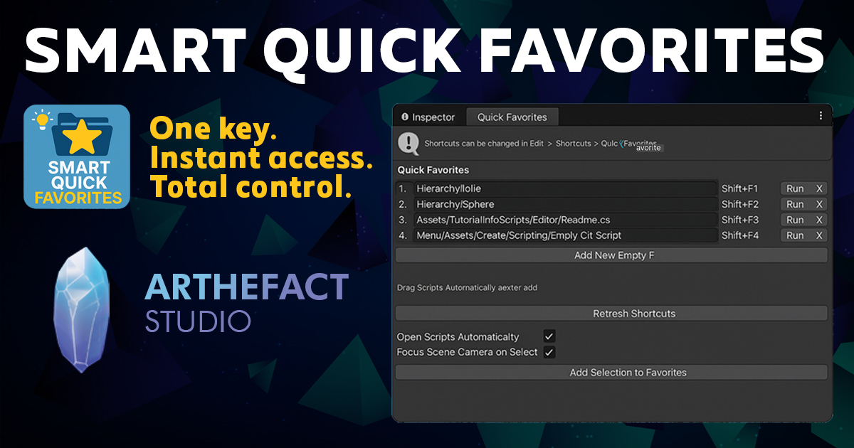 Forites Unity Smart Quick Favorites | 유틸리티 도구 | Unity Asset Store