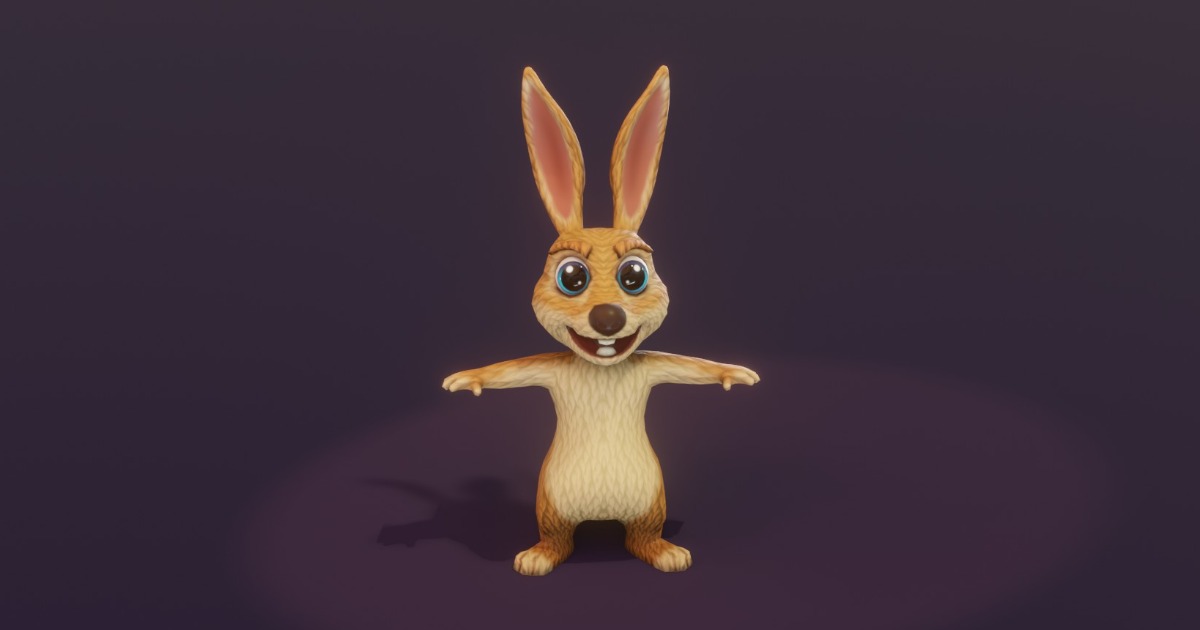 Stylized Kangaroo 3D Model (Low-Poly, Game-Ready, Animated, Built-In ...