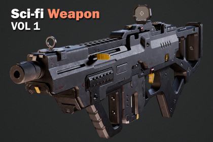 Sci-fi Weapon - Game Ready Rifle