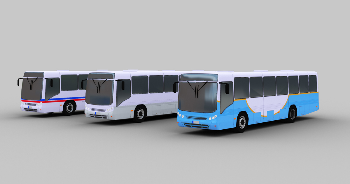 City bus Lowpoly4 | 3D Land | Unity Asset Store