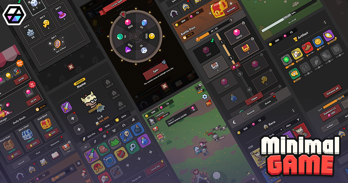 GUI Pro - Minimal Game Dark | 2D GUI | Unity Asset Store