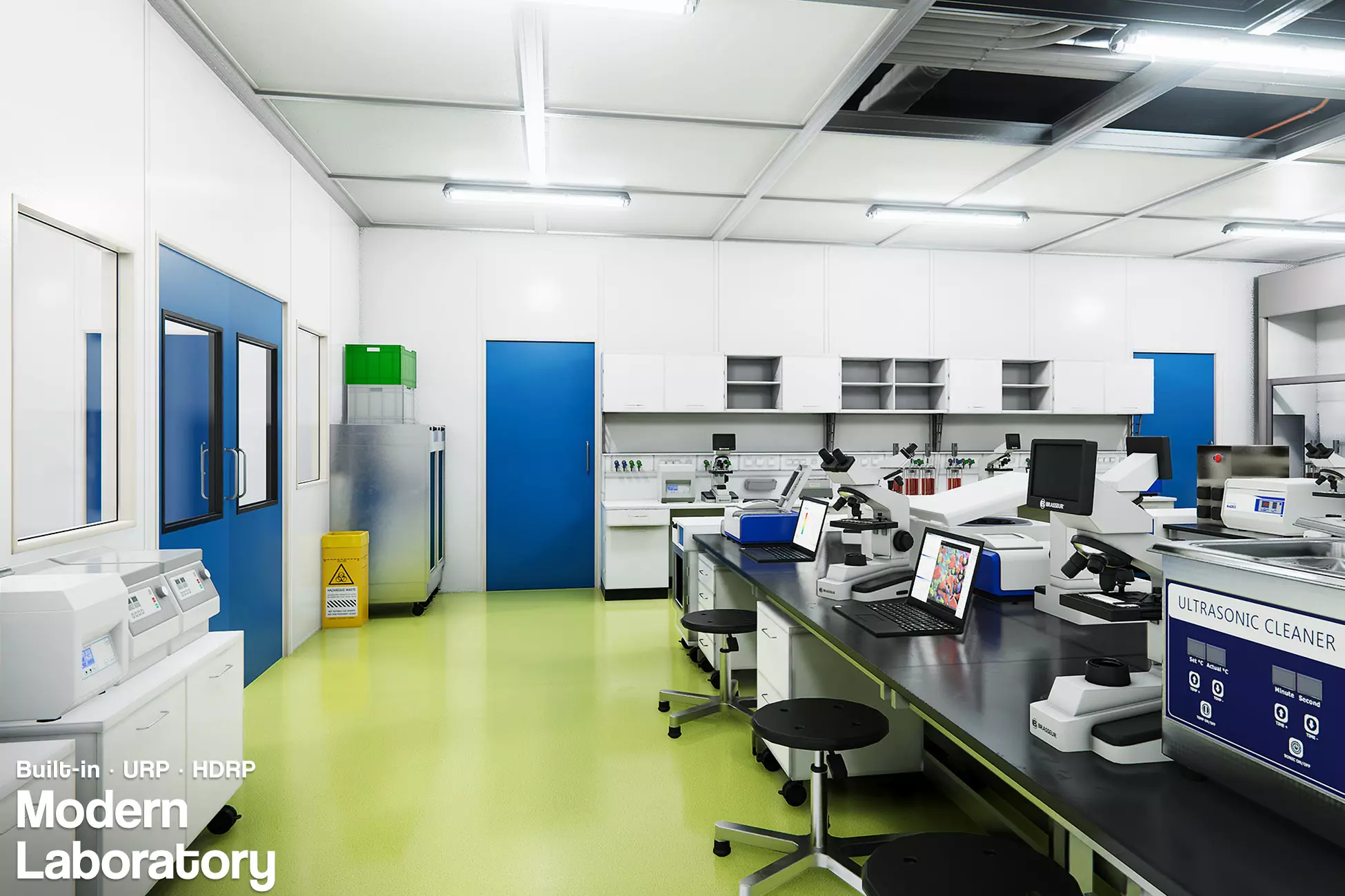 Unity Modern Laboratory 1.2 现代实验室生物研究室场景-盘古CG网